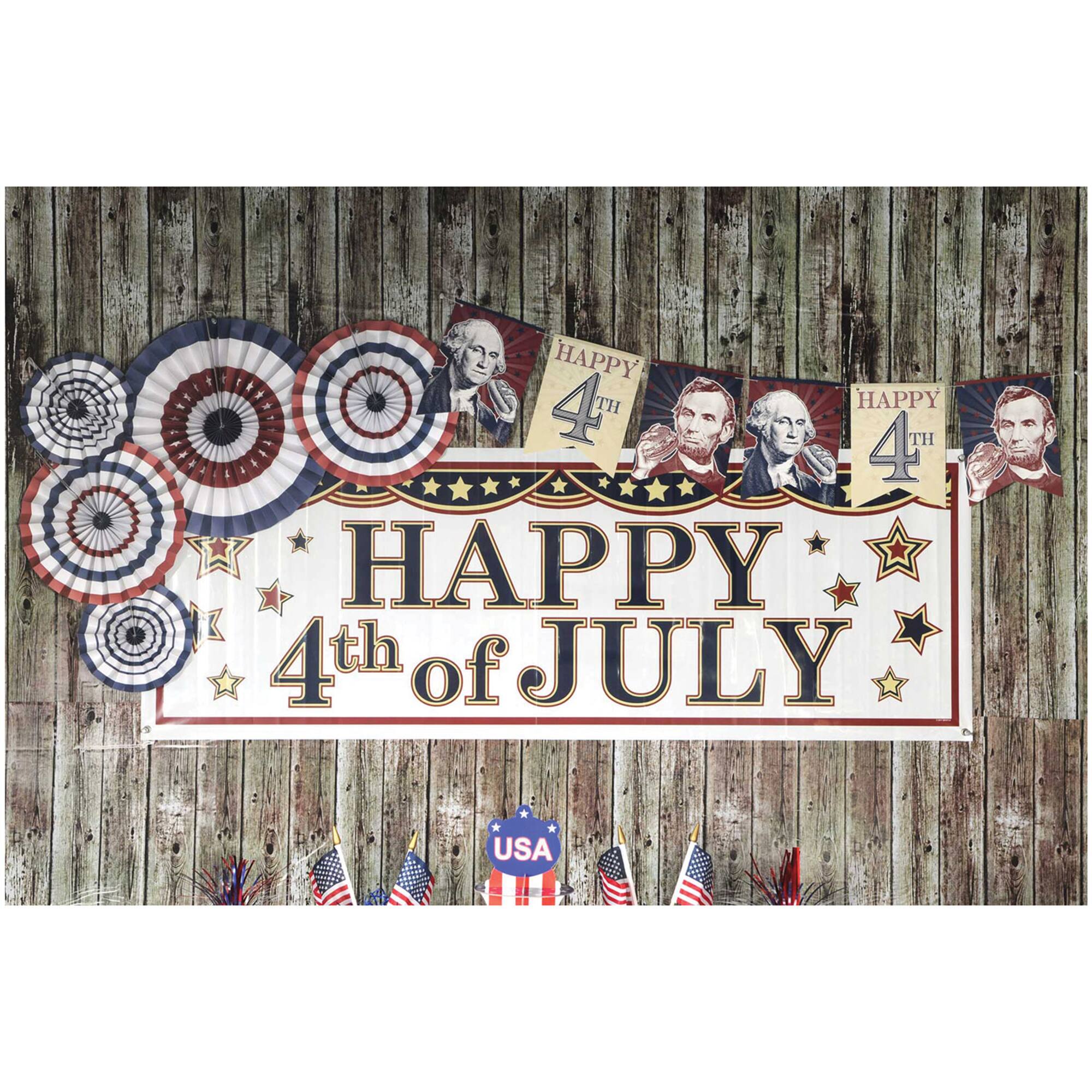 Beistle Patriotic Accordion Paper Fans Set
